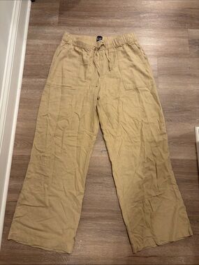 GAP Wide-Leg Drawstring Pants in Tan